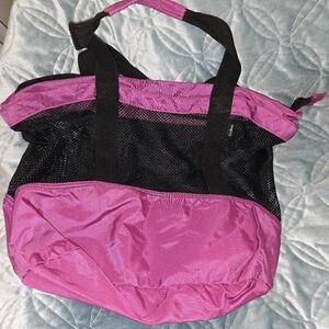 L.L. Bean Purple and Black Mesh Tote Bag